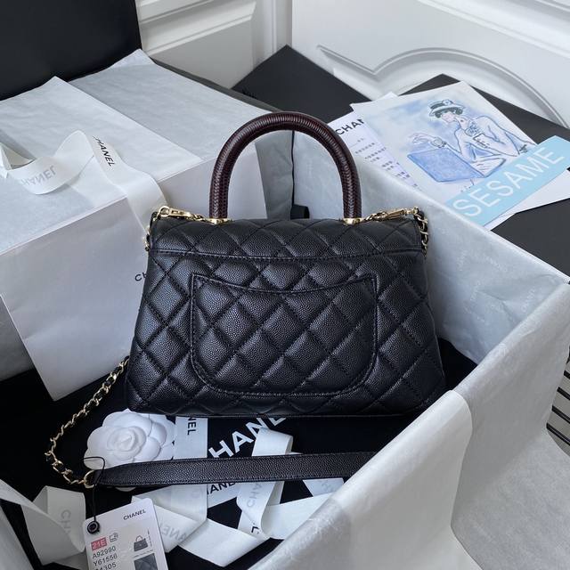 Black With Jujube Red Handle, New For 2021, 92990, Lining With Lambskin Flap Han