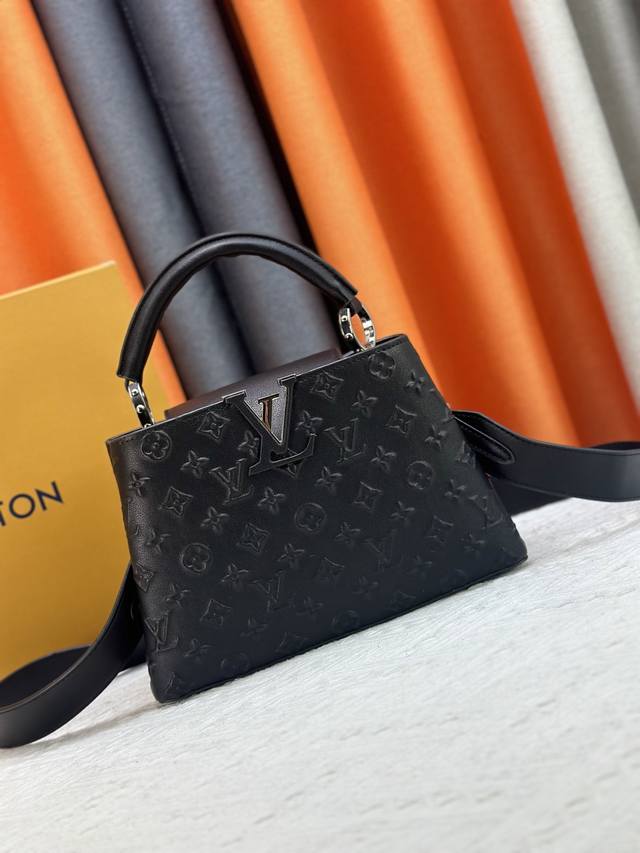 Exclusive Real Shot Of Black Embossed M59939 M94519 Capucines Handbag This Capuc