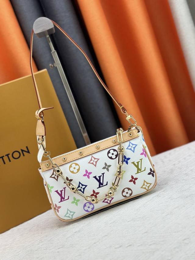 m13404 M13663 Black And White This Pochette Accessoires Handbag Is Made Of Co
