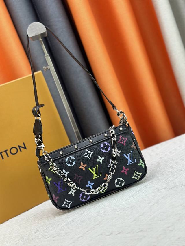 m13404 M13663 Black And White This Pochette Accessoires Handbag Is Made Of Co