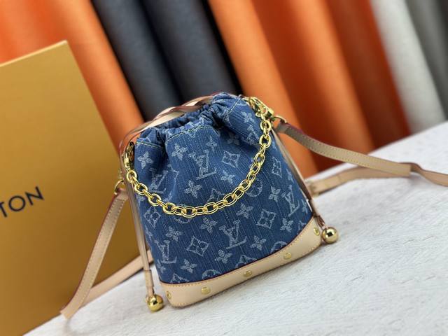 Upgraded Version Lv M83043 Denim Bucket Bag Large Capacity Shoulder And Crossbod