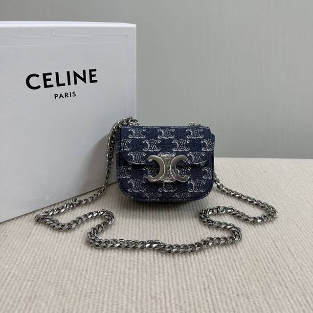 Genuine Claude Mini Shiny Denim Chain Bag Celine New Mini C Has Released A Serie