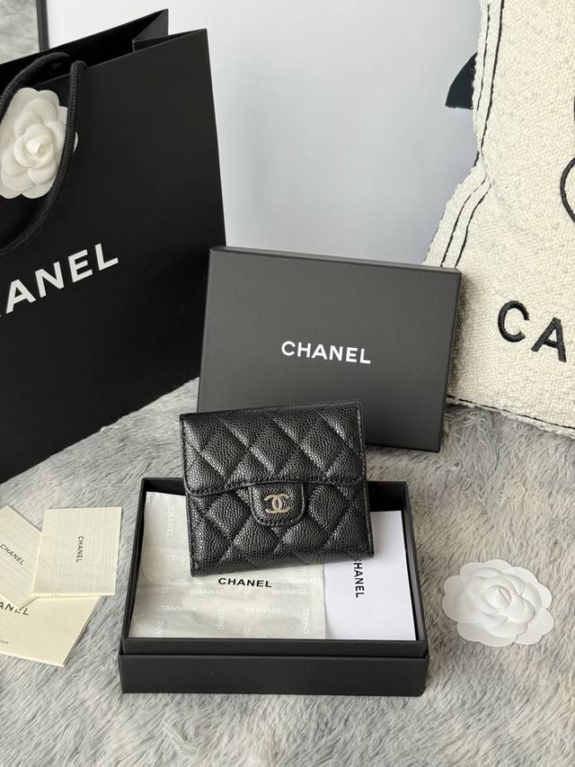Cowhide Cf Short Trifold Wallet Has Arrived Chanel Card Slots 6 There Is A Coin