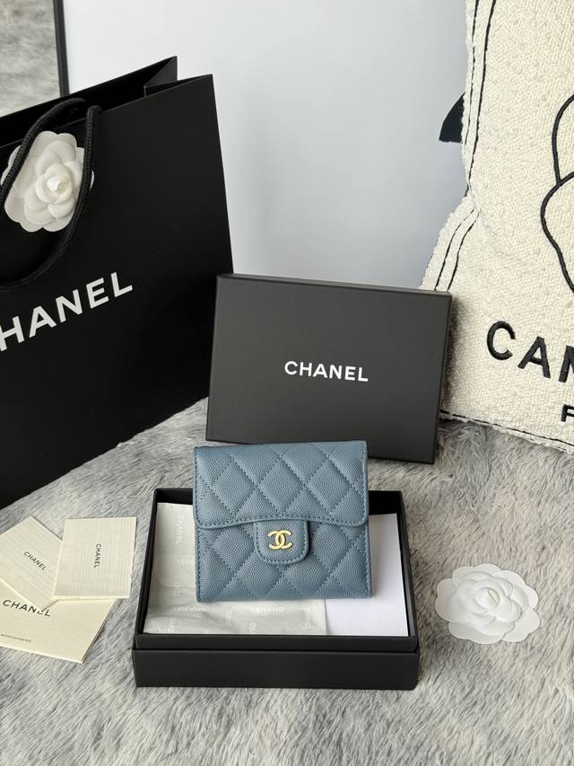 Cowhide Cf Short Tri-Fold Wallet Has Arrived Chanel Card Slots 6 There Is A Coin