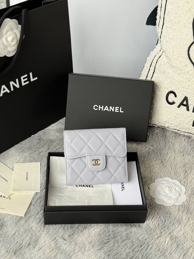 Cowhide Cf Short Tri-Fold Wallet Has Arrived Chanel Card Slots 6 There Is A Coin