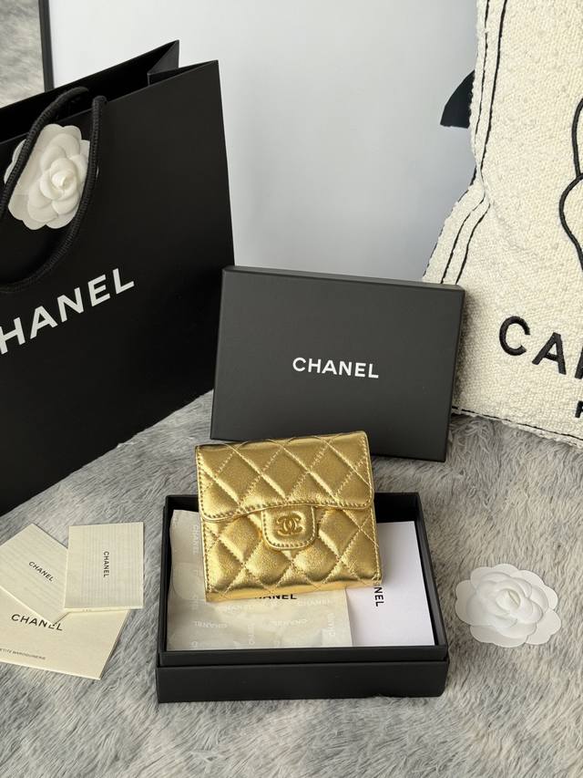 Sheepskin Cf Short Tri-Fold Wallet Has Arrived Chanel Card Slots 6 There Is A Co