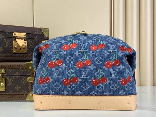 Top Original Lv X Tm Cosmetic Pouch Gm M13893 Denim Cherry The Cosmetic Pouch Gm