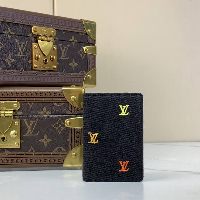 Top Original Pocket Wallet M14148 Blue M13965 Orange Lv Blason Denim's Pocket Or