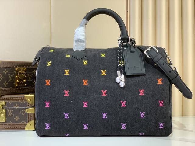 Top-Quality Original Speedy 40 Bandouli Re M14136 Lv Blason Denim Translating Mu