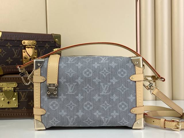 Top Original Side Trunk Medium Bag M13285 New Grey Denim Inspired By Louis Vuitt