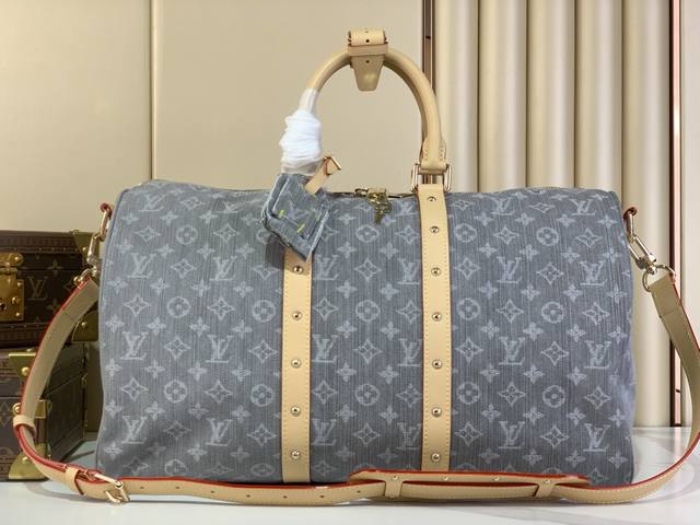Top Quality Original M13748 Grey Denim Travel Bag Keepall 45 Travel Bag This Sop