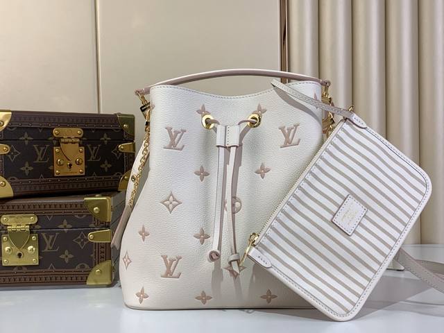 Top Original N Ono Medium Handbag M45256 M14401 Cream Apricot Jacquard N Ono Med