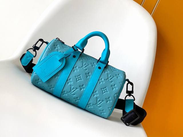 Top Original Single Home Shot M11996 Blue Embossed Keepall Series Mini Version R