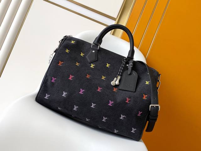 163C01 Chip M14136 Speedy 40 Bandouli Re Uses Lv Blason Denim To Turn Music I