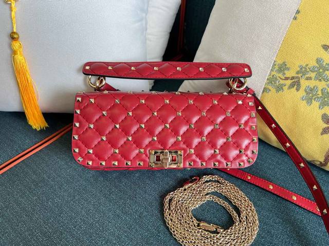 Model: 1071 - Rockstud Spike Bag Is Quilted With Small Rivets - Adjustable And D
