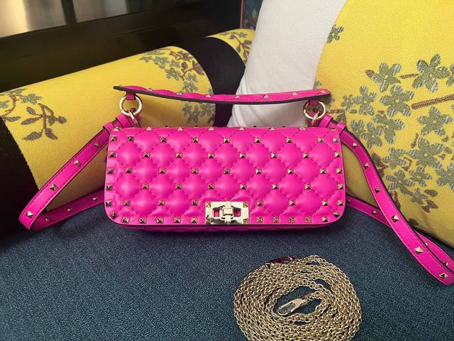 Model: 1071 - Rockstud Spike Bag Is Quilted With Small Rivets - Adjustable And D