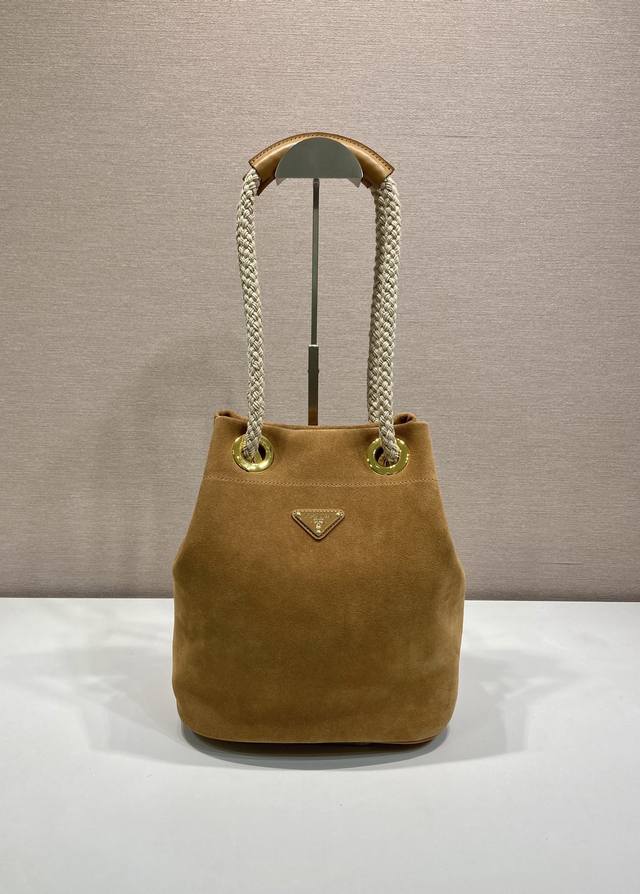 With Counter Packaging New Style Bucket Bag 1Be082 Suede This Re-Nylon Handbag I