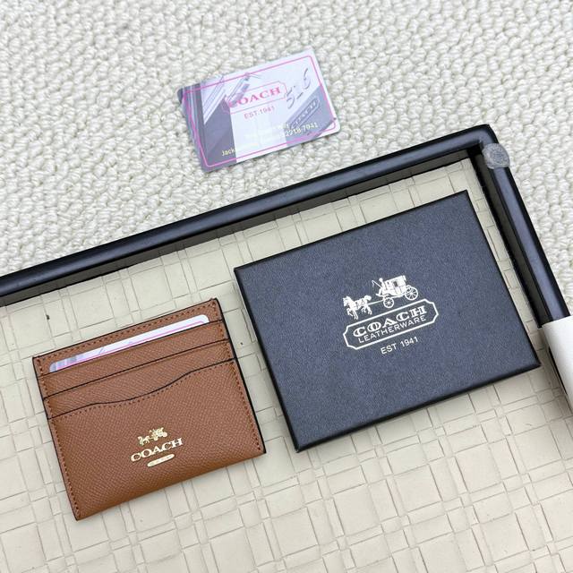 Super Mini Card Holder Coach New Logo Card Holder Made Of First Layer Cowhide St