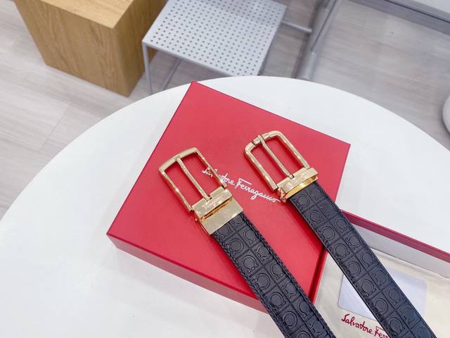 Salvatore Ferragamo This Is A Pin Buckle Business Casual Style, With Exquisite T