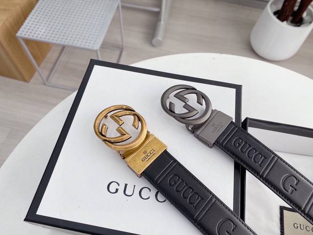 Gucci Belt 3.4Cm Width Popular All Over The World Made Of Cowhide, Elegant And E