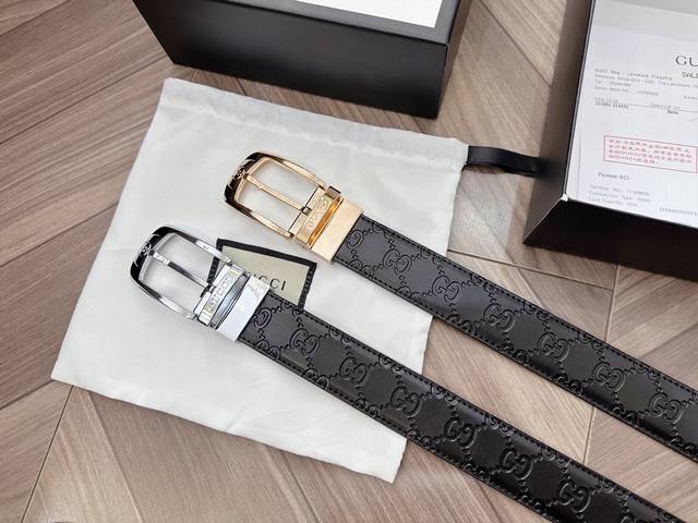 Gucci Belt With Pin Buckle, Width 3.4Cm. This One Looks Low-Key And Is Standard