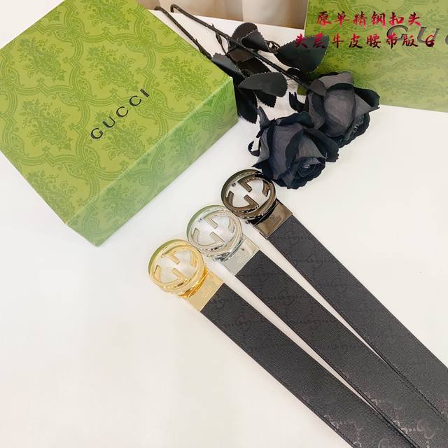 gucc Original New Product From Gucci G. The Belt Is Made Of Double-Sided Ital