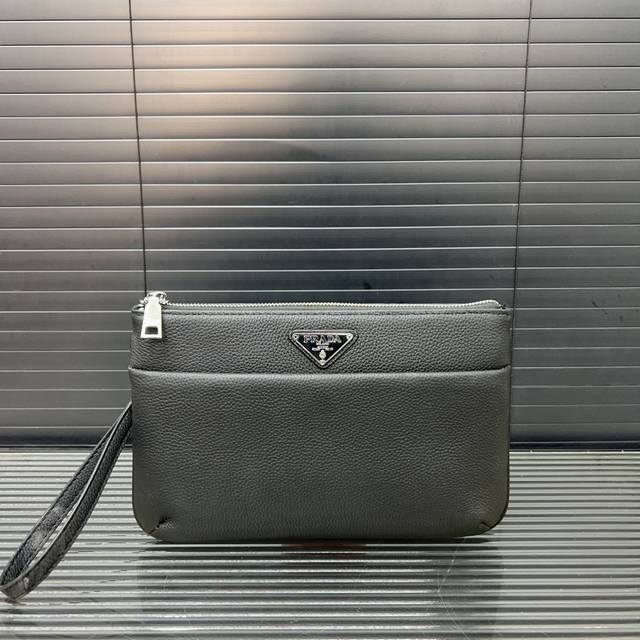prada Prada Leather Clutch Bag Classic All-Match Real Shot Original Original
