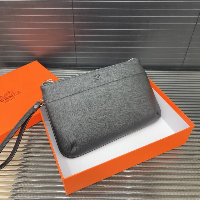 herm S Hermes Cowhide Clutch Bag Classic Versatile Real Shot Original Origina
