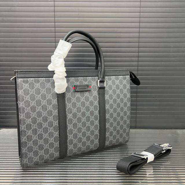 gucci Printed Briefcase Men's Bag Computer Bag Handbag Classic All-Match Real