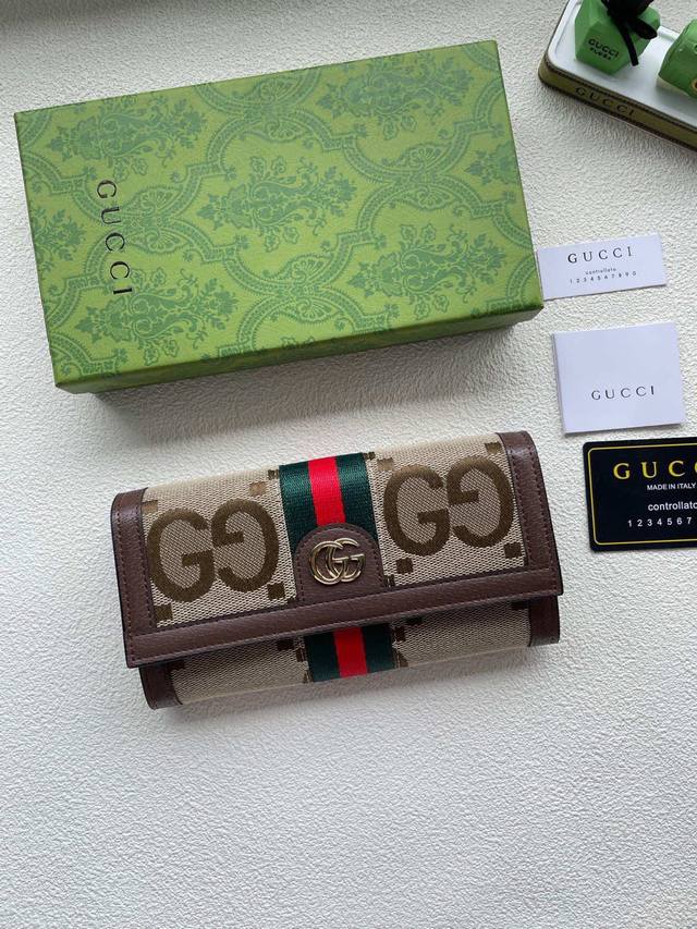 Color Brown Size 19X10.5 Gucci Diana Bamboo New Wallet Full Zip Wallet Combines