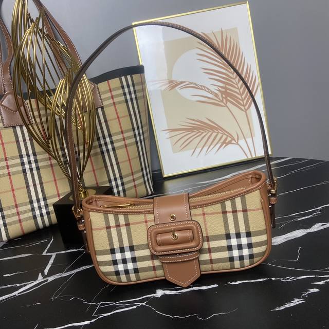 b's Latest Italian-Made Bag Is Decorated With A Burberry Check Pattern And Ha