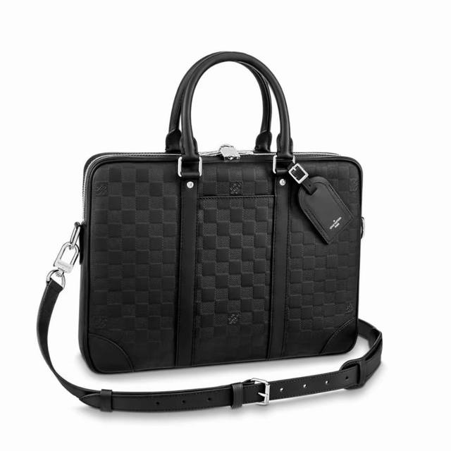 Exclusive Real Shot N40444 Embossed This Voyage Small Briefcase Is Made Of Damie