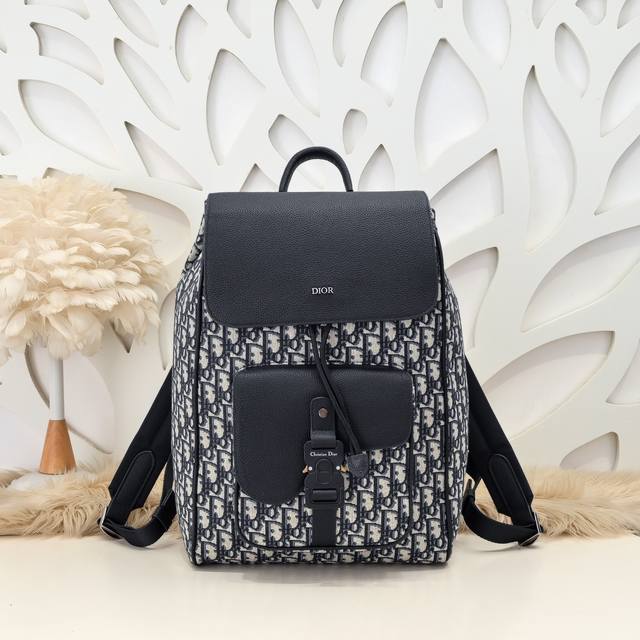 dior - Dior's Latest Saddle Backpack. Original Quality Blue Cloth Model. Made