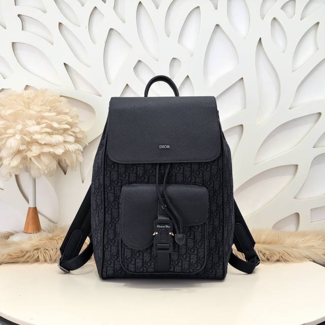 dior - Dior's Latest Saddle Backpack. Original Quality. Black Cloth. Made Of