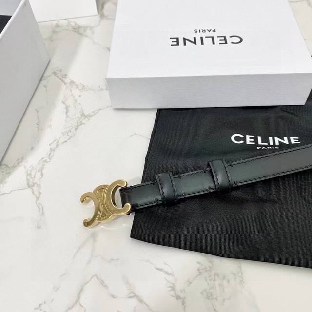 Brand Celine Women's Belt Description Double-Sided Original Leather Non-Adjustab