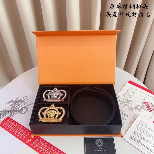 Buckle Buckle Original Steel Buckle Version Versace Perforated Inner Wear Genuin