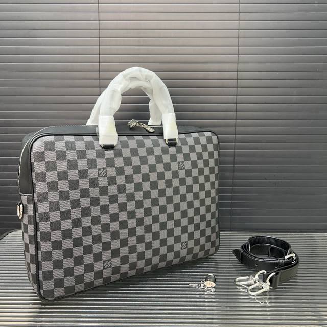 louisvuitton Louis Vuitton Porte Documents Business Coated Canvas Briefcase M