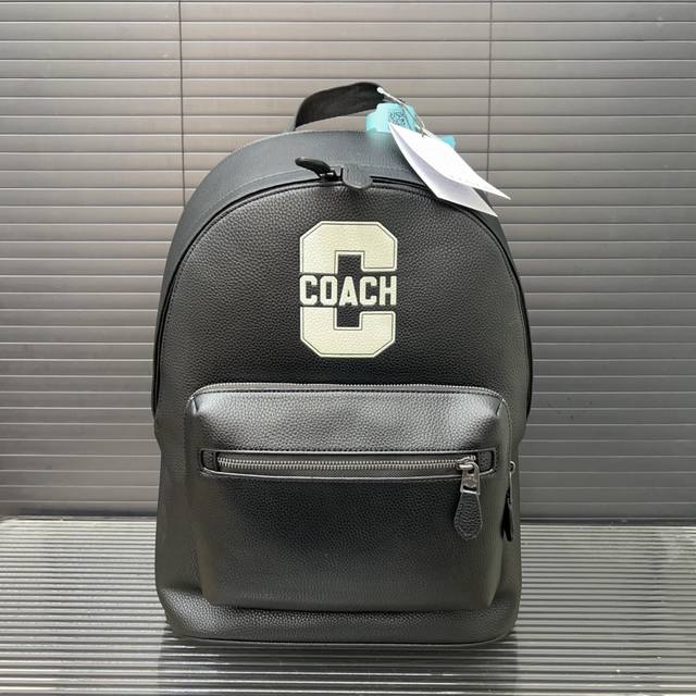 coach Coach Varsity Pattern West Black Backpack Backpack Men's Large Capacity
