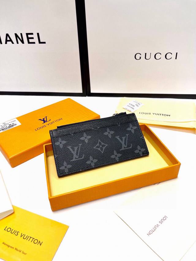 Grey, Black And Old Flower Coin Card Holder Made From Louis Vuitton's Iconic Bla