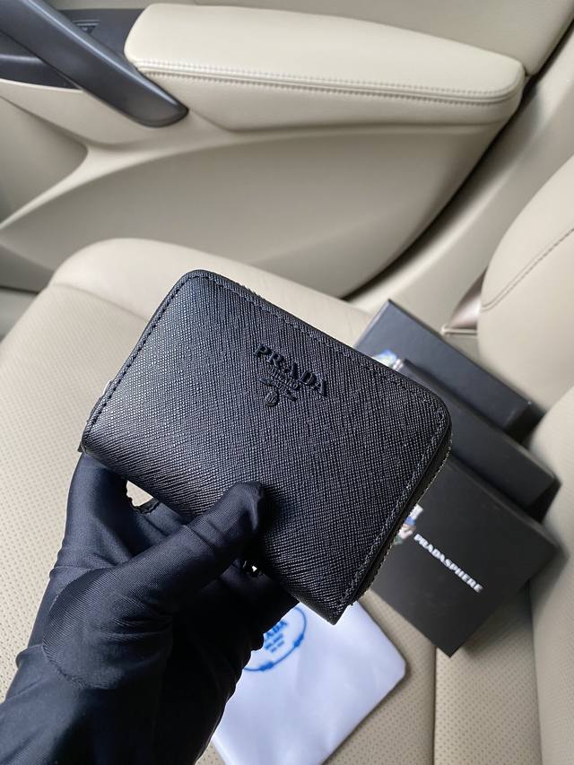 With Box Prada Hot-Selling Genuine Leather Card Holder Counter Latest Style Offi