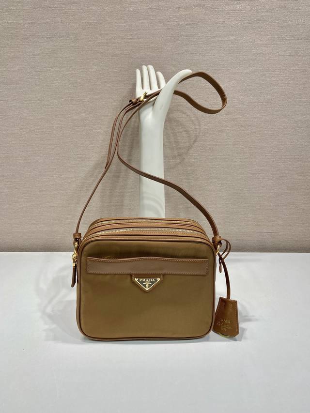 New 1Bh218 Shoulder Bag This Shoulder Bag Is Made Of Nylon Fabric And Saffiano L