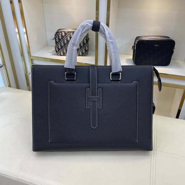 New Hermes Original Genuine New Counter Same Style High-End Men's Casual Briefca
