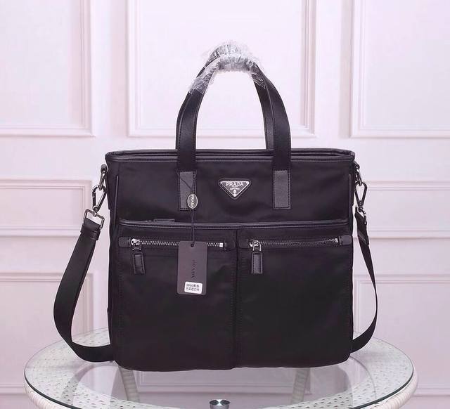 prada-Prada Briefcase Official Website Uses Original Imported Waterproof Fabr