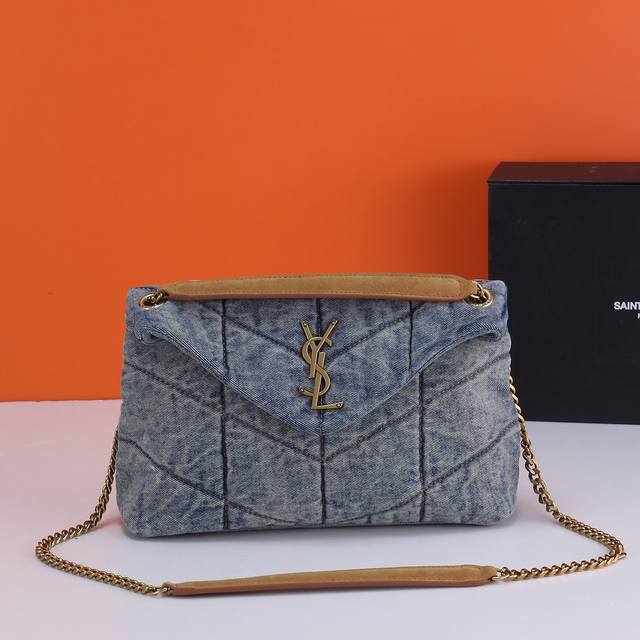 Boutique Special Denim With Khaki Frosted Shoulder Straps Loulou Puffer Is On Fi