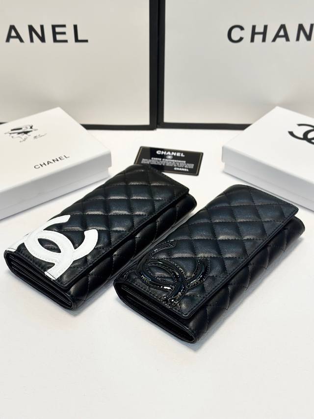 Color Black And White Size 19X10 Chanel Popular Sheepskin Two-Fold Wallet Classi