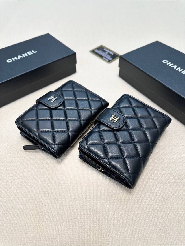 Color Black Gold Black Silver Size 15X10 Timeless Classic Chanel Two-Fold Wallet