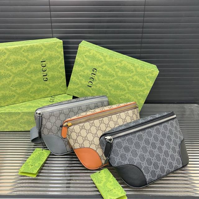 gucci Gucci Gg Emblem Series Waist Bag Chest Bag Classic All-Match Real Shot