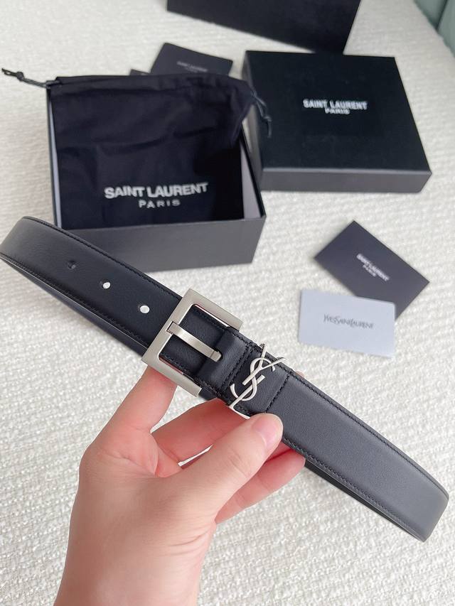 Spring And Summer Star Hot Style Ysl Classic Women's Belt Wide Italian Calfskin,