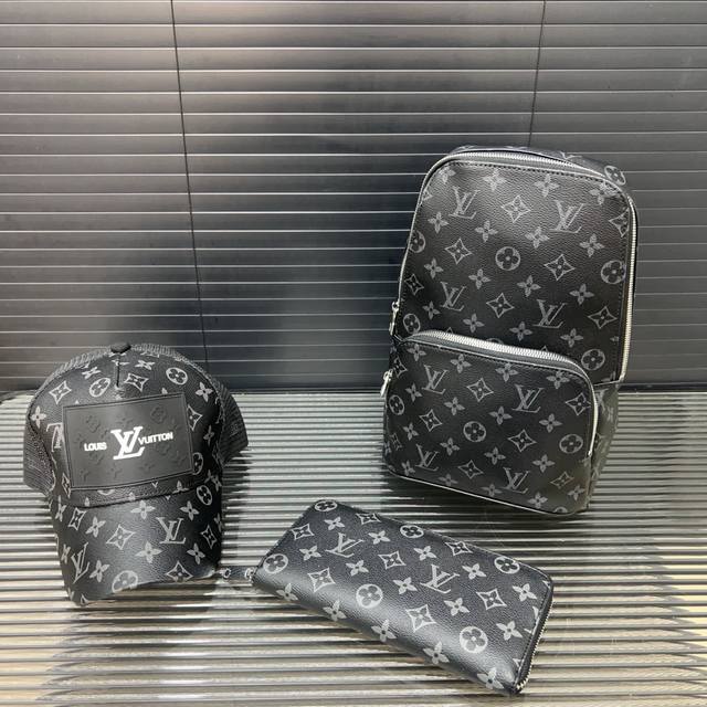 louisvuitton Louis Vuitton Three-Piece Set Box Hat Men's Bag Wallet Boutique