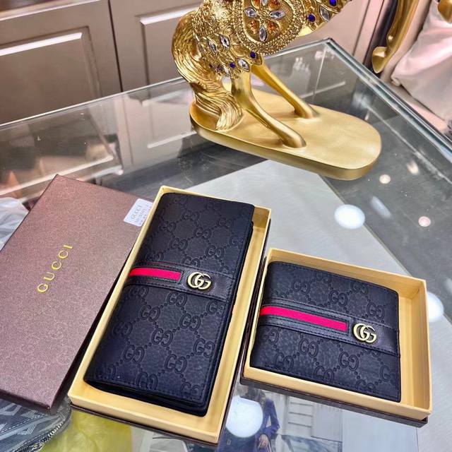 Short Long Gucci Color Black Size Long 19X10 Short 12X10 Men's Soft Leather Long